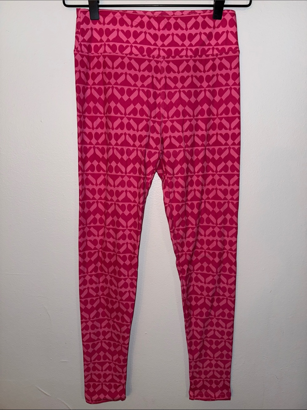 LuLaRoe Hot Pink Heart-Print Leggings